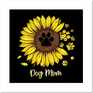 Dog Mom Shirt Tees for Women Letter Print Dog Lover Tees Sunflower Casual Short Sleeve Mom Gift Tops Posters and Art